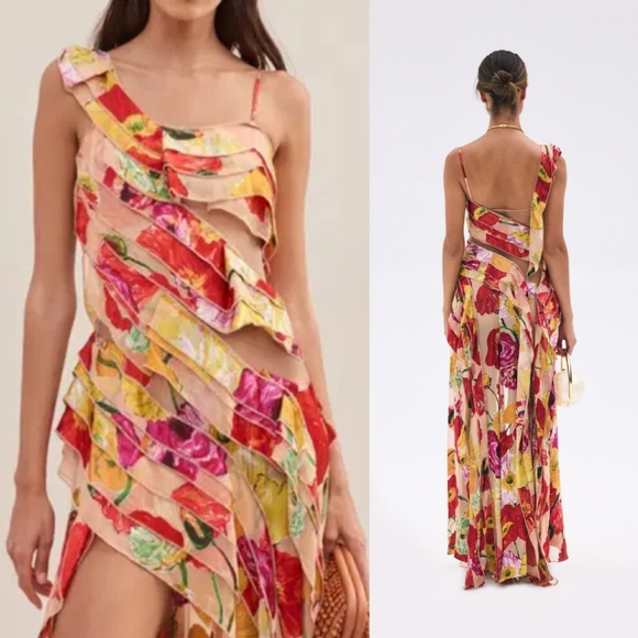 NWT Cult Gaia Whitney Silk Gown Large - Picture 4 of 12